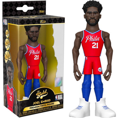 NBA Basketball - Joel Embiid Philadelphia 76ers 2021 Championship Edition Jersey 5 Inch Gold Premium Vinyl Figure