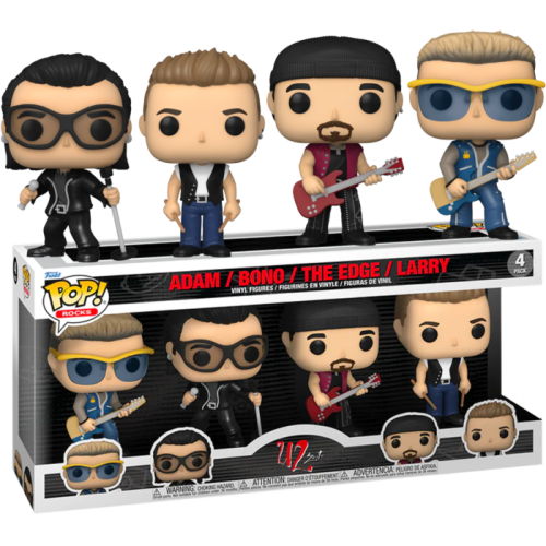 U2 - Bono, Larry, Edge and Adam Zoo TV Pop! Vinyl Figure 4-Pack