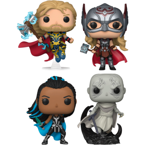 Thor 4: Love and Thunder - Thor, Mighty Thor, Gorr and Valkyrie Pop! Vinyl Figure 4-Pack
