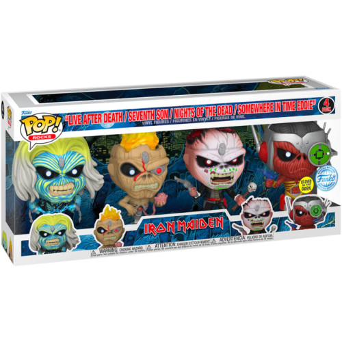 Iron Maiden - Eddie Glow in the Dark Pop! Vinyl Figure 4-Pack