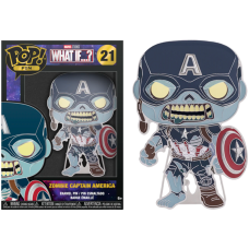 What If…? - Zombie Captain America Glow in the Dark 4 inch Pop! Enamel Pin