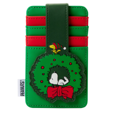 Peanuts - Snoopy and Woodstock Wreath 5 Inch Faux Leather Card Holder