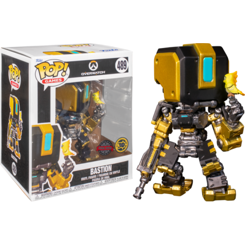 Overwatch - Bastion Metallic Gold Blizzard 30th Anniversary 6" Super Sized Pop! Vinyl Figure