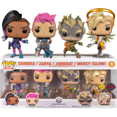 Overwatch - Sombra, Zarya , Junkrat & Mercy Glow in the Dark Pop! Vinyl Figure 4-Pack