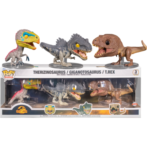 Jurassic World: Dominion - Therizinosaurus, Giganotosaurus and T-Rex Pop! Vinyl Figure 3-Pack