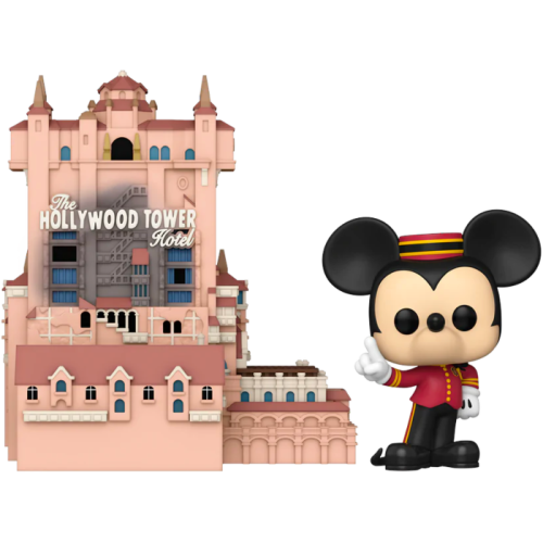 Walt Disney World: 50th Anniversary - Mickey Mouse with Hollywood Tower Hotel Pop! Town Vinyl Figure
