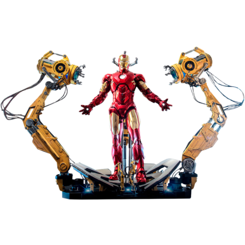 Iron Man 2 - Iron Man Mark IV with Suit-Up Gantry Deluxe 1/4 Scale Hot Toys Action Figure Set