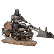 Star Wars: The Mandalorian - The Mandalorian on Speeder Bike 1/10th Scale Statue