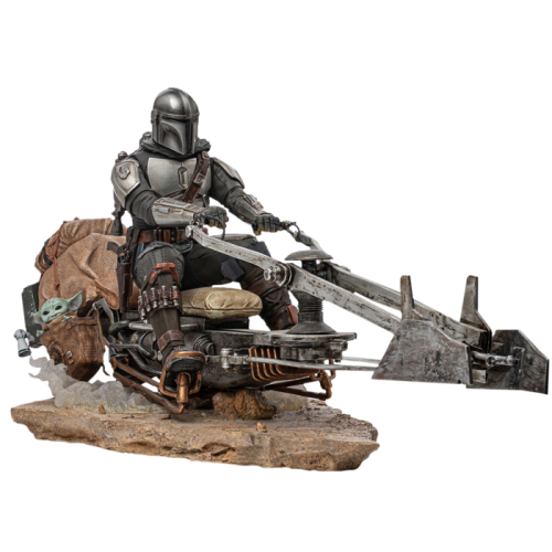 Star Wars: The Mandalorian - The Mandalorian on Speeder Bike 1/10th Scale Statue