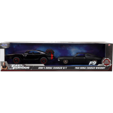 F9: The Fast Saga - Dom's Dodge Charger R/T and 1968 Dodge Charger Hellacious Widebody 1/32 Scale Die-Cast Vehicle Replica 2-Pack