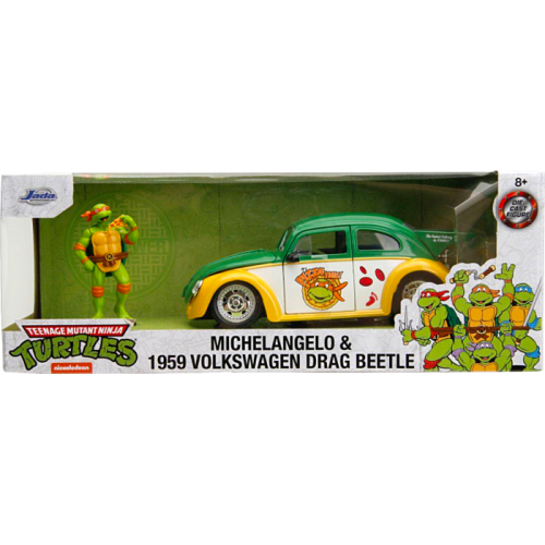 Teenage Mutant Ninja Turtles (1987) - Michelangelo and 1959 Volkswagen Drag Beetle Hollywood Rides 1/24th Scale Die-Cast Vehicle Replica