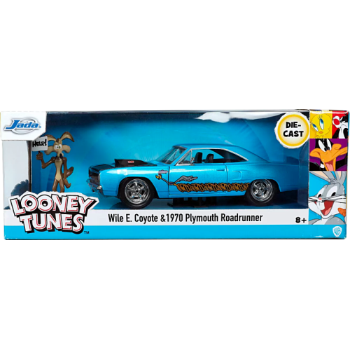 Looney Tunes - Wile E. Coyote with 1970 Plymouth Road Runner Hollywood Rides 1/24th Scale Die-Cast Vehicle Replica