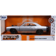 Big Time Muscle - Silver 1970 Plymouth Road Runner 1/24th Scale Die-Cast Vehicle Replica