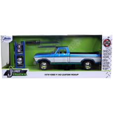 Just Trucks - Cobalt Blue 1979 Ford F-150 Custom Pickup with Tyre Rack 1/24th Scale Die-Cast Vehicle Replica