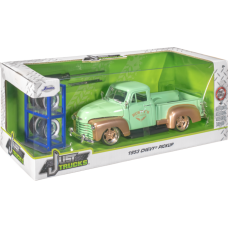 Just Trucks - Mint Green 1953 Chevy Pickup with Tyre Rack 1/24th Scale Die-Cast Vehicle Replica