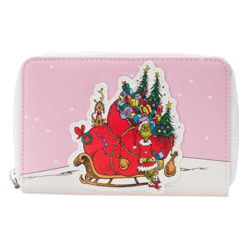 Dr. Seuss - The Grinch Sleigh 4 Inch Faux Leather Zip-Around Wallet