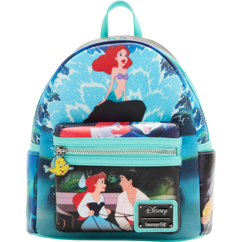 The Little Mermaid (1989) - Scenes 10 Inch Faux Leather Mini Backpack