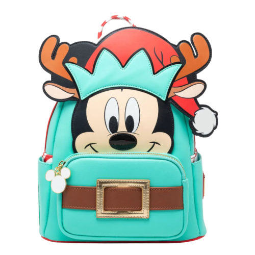 Disney - Mickey Reindeer Cosplay Light Up 10 Inch Faux Leather Mini Backpack