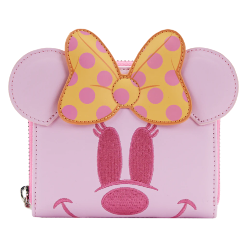 Disney - Pastel Ghost Minnie Mouse Glow in the Dark 4 Inch Faux Leather Zip-Around Wallet