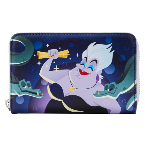 The Little Mermaid (1989) - Ursula Lair Glow in the Dark 4 Inch Faux Leather Zip-Around Wallet