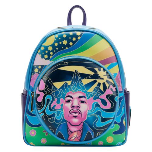 Jimi Hendrix - Psychedelic Landscape Glow in the Dark 11 Inch Faux Leather Mini Backpack