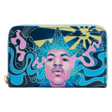 Jimi Hendrix - Psychedelic Landscape Glow in the Dark 4 Inch Faux Leather Zip-Around Wallet