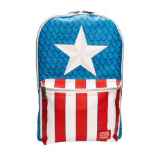 Captain America - Cosplay 18” Faux Leather Backpack with Pin Set