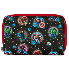 Marvel - Avengers Floral Tattoo 4 Inch Faux Leather Zip-Around Wallet