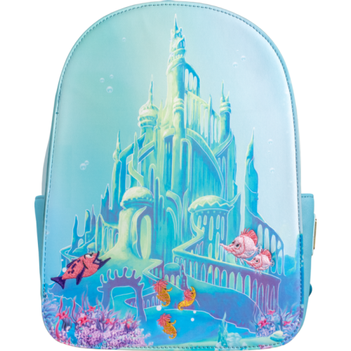 The Little Mermaid (1989) - Castle Snap Flap 12 Inch Faux Leather Mini Backpack