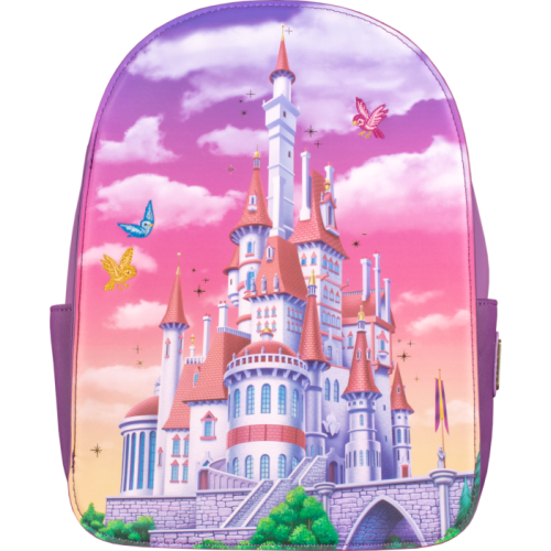 Beauty and the Beast (1991) - Castle Snap Flap 12 Inch Faux Leather Mini Backpack
