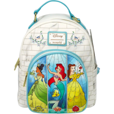 Disney Princess - Tiana, Ariel & Belle Castle 12” Faux Leather Mini Backpack