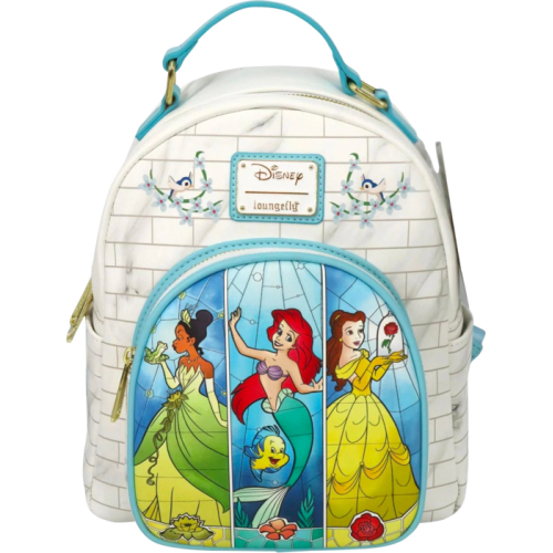 Disney Princess - Tiana, Ariel & Belle Castle 12” Faux Leather Mini Backpack