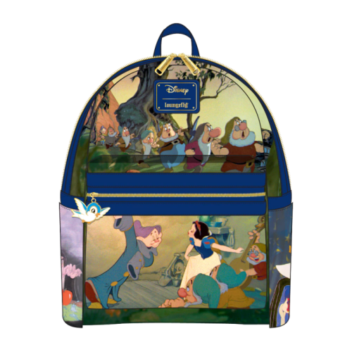 Snow White and the Seven Dwarfs (1937) - Scenes 10 Inch Faux Leather Mini Backpack