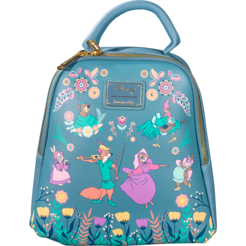 Robin Hood (1973) - Floral Folk 10 Inch Faux Leather Mini Backpack