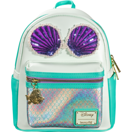 The Little Mermaid (1989) - Sequin and Pearls 10 Inch Faux Leather Mini Backpack