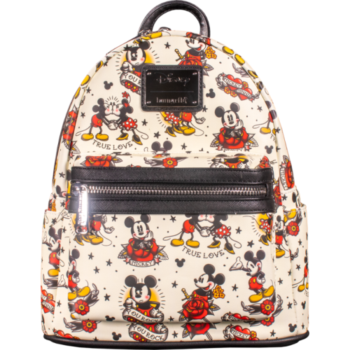 Disney - Mickey Mouse Tattoo 10 Inch Faux Leather Mini Backpack