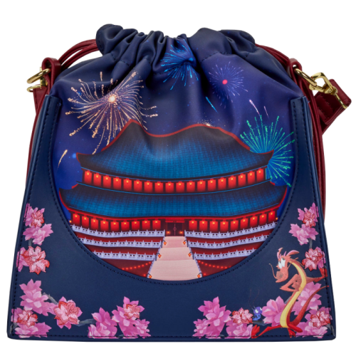 Mulan (1998) - Mulan Castle 7 Inch Faux Leather Cinch Sack Crossbody Bag