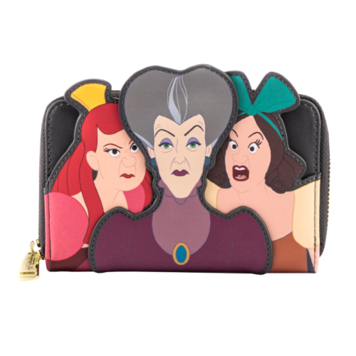Disney Villains - Lady Tremaine, Anastasia & Drizella Scene 4” Faux Leather Zip-Around Wallet