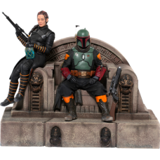Star Wars: The Mandalorian - Boba Fett & Fennec on Throne Deluxe 1/10th Scale Statue