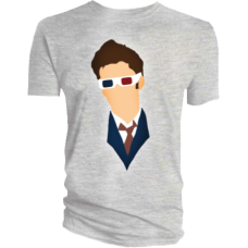 Doctor Who - David Tennant Vector Head Male T-Shirt L