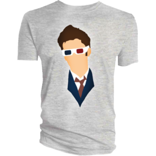 Doctor Who - David Tennant Vector Head Male T-Shirt M
