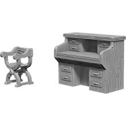 WizKids - Deep Cuts Unpainted Miniatures: Desk & Chair