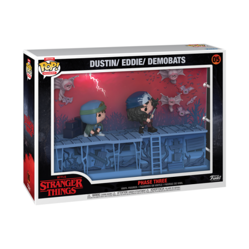 Stranger Things 4 - Phase Three Dustin, Eddie, & Demobats Deluxe Pop! Moments Vinyl Figure