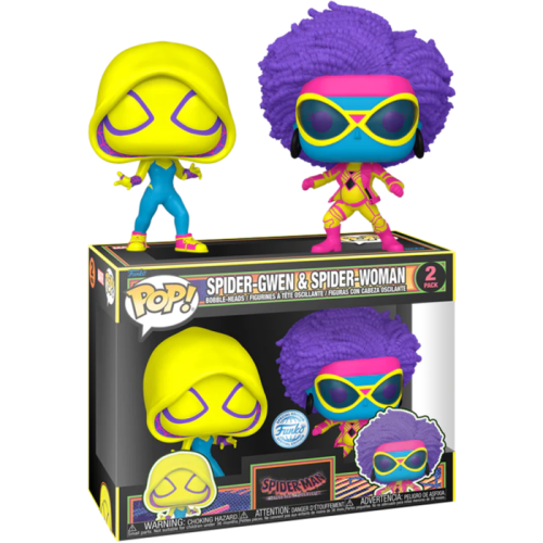 Spider-Man: Across the Spider-Verse - Spider-Gwen & Spider-Woman Blacklight Pop! Vinyl 2-Pack