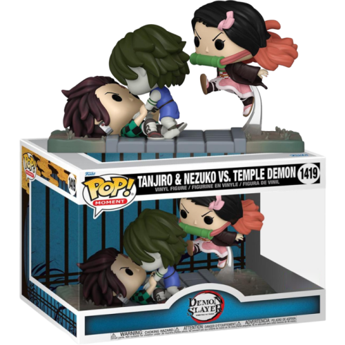 Demon Slayer - Tanjiro & Nezuko Vs Temple Demon Pop! Moment Vinyl Figure