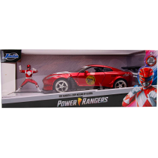 Power Rangers - Red Ranger with 2009 Nissan GT-R R35 1/24th Scale Hollywood Rides Die-Cast Vehicle Replica