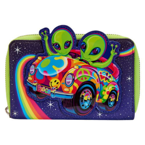 Lisa Frank - Cosmic Alien Ride Glow in the Dark 4 inch Faux Leather Zip-Around Wallet