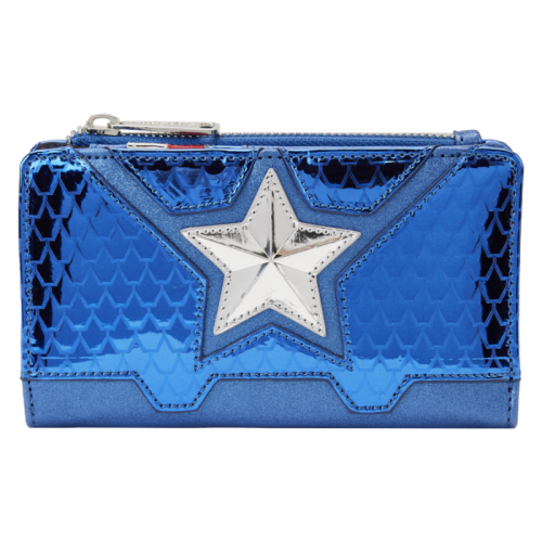 Marvel - Metallic Captain America Cosplay 4 inch Faux Leather Flap Wallet