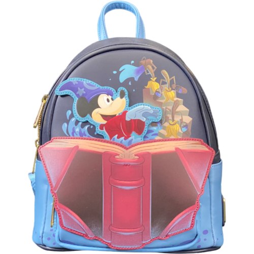 Fantasia - Sorcerer Mickey Book 10 inch Faux Leather Mini Backpack