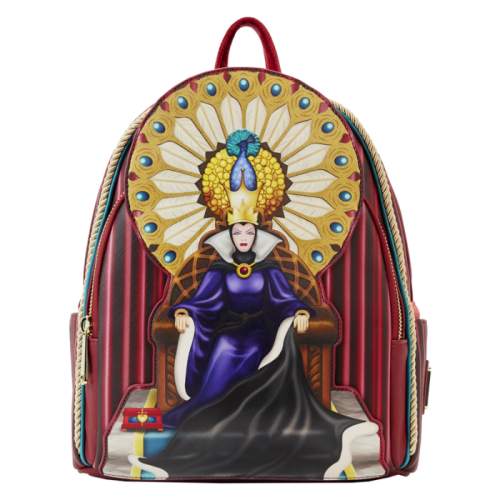 Snow White and the Seven Dwarfs (1937) - Evil Queen Throne 10 inch Faux Leather Mini Backpack